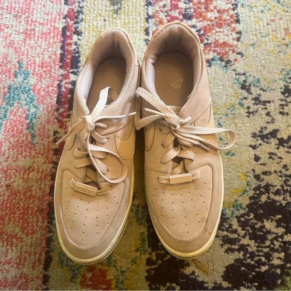 Nike Shoes Womens 8.5 Air Force 1 Casual Sneakers Platform Pink Suede